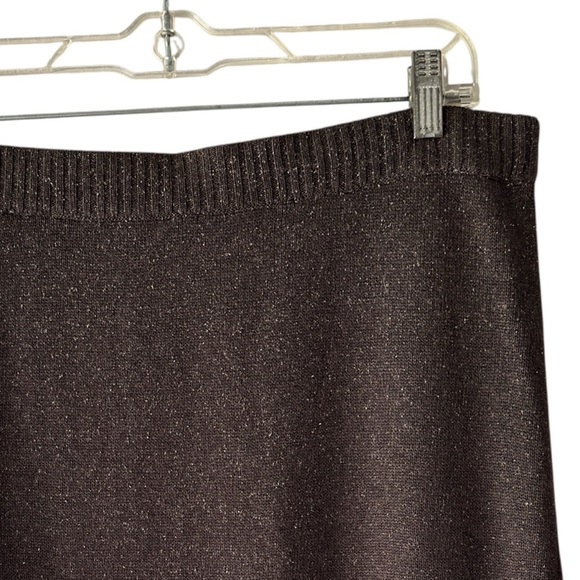 J JILL | NWOT SILK & COTTON BLEND PULL-ON SKIRT WALNUT BROWN TWEED | SMALL - Picture 3 of 7